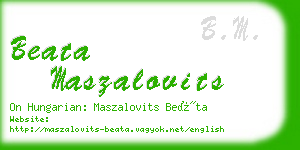 beata maszalovits business card